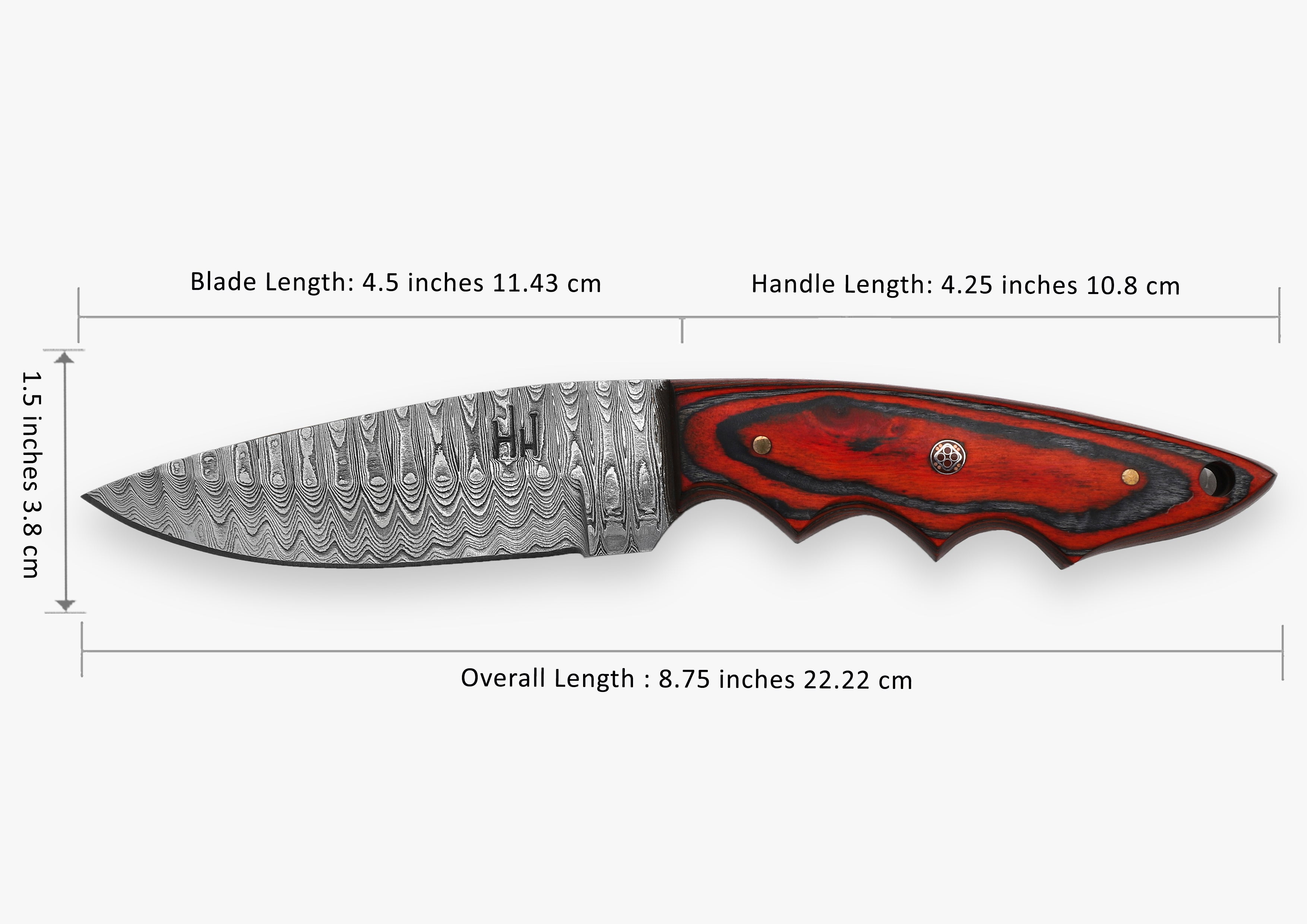 Handmade FIxed Blade Hunting Knife Damascus Steel Full Tang