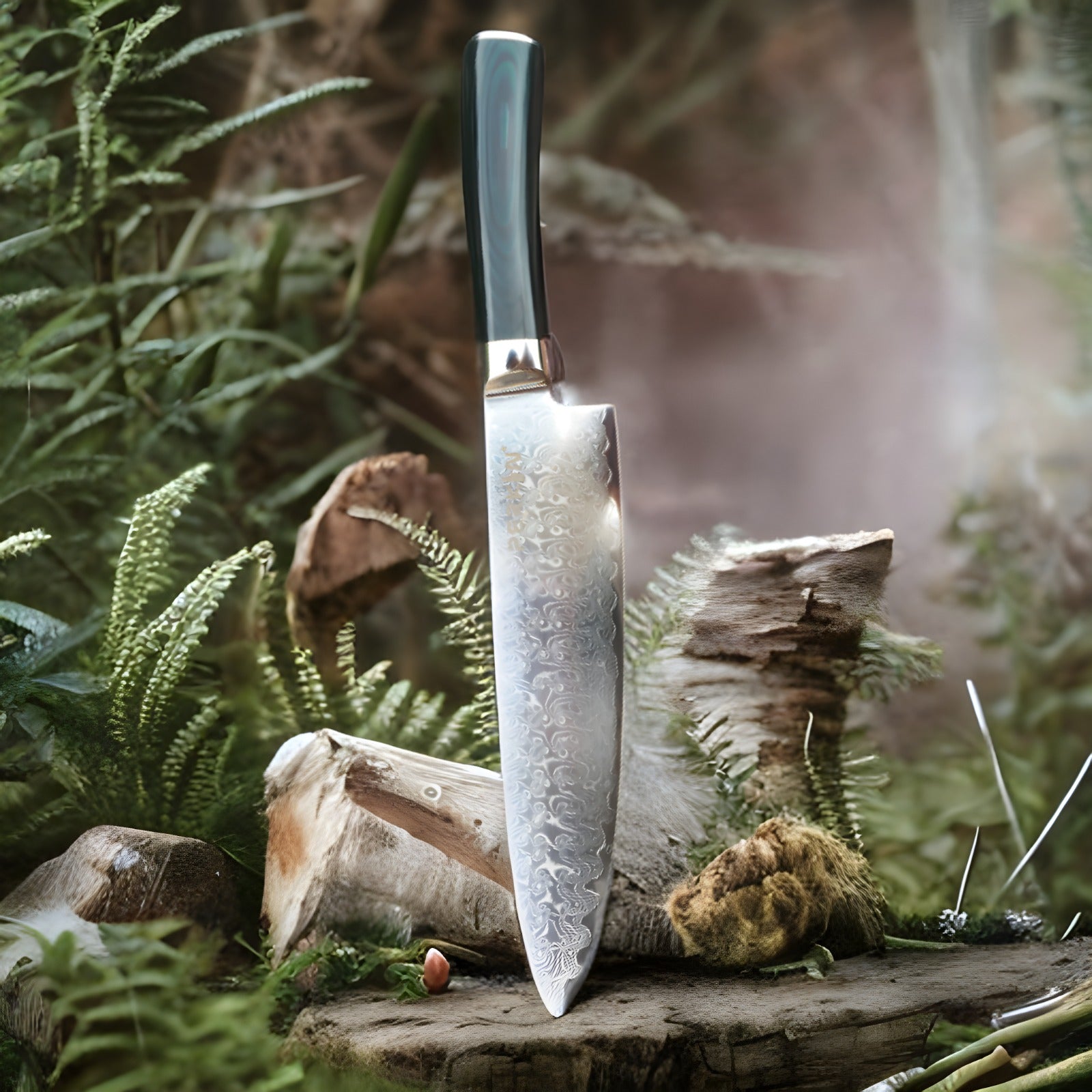 Damascus Chef Knife VG10 Edge with Micarta Handle