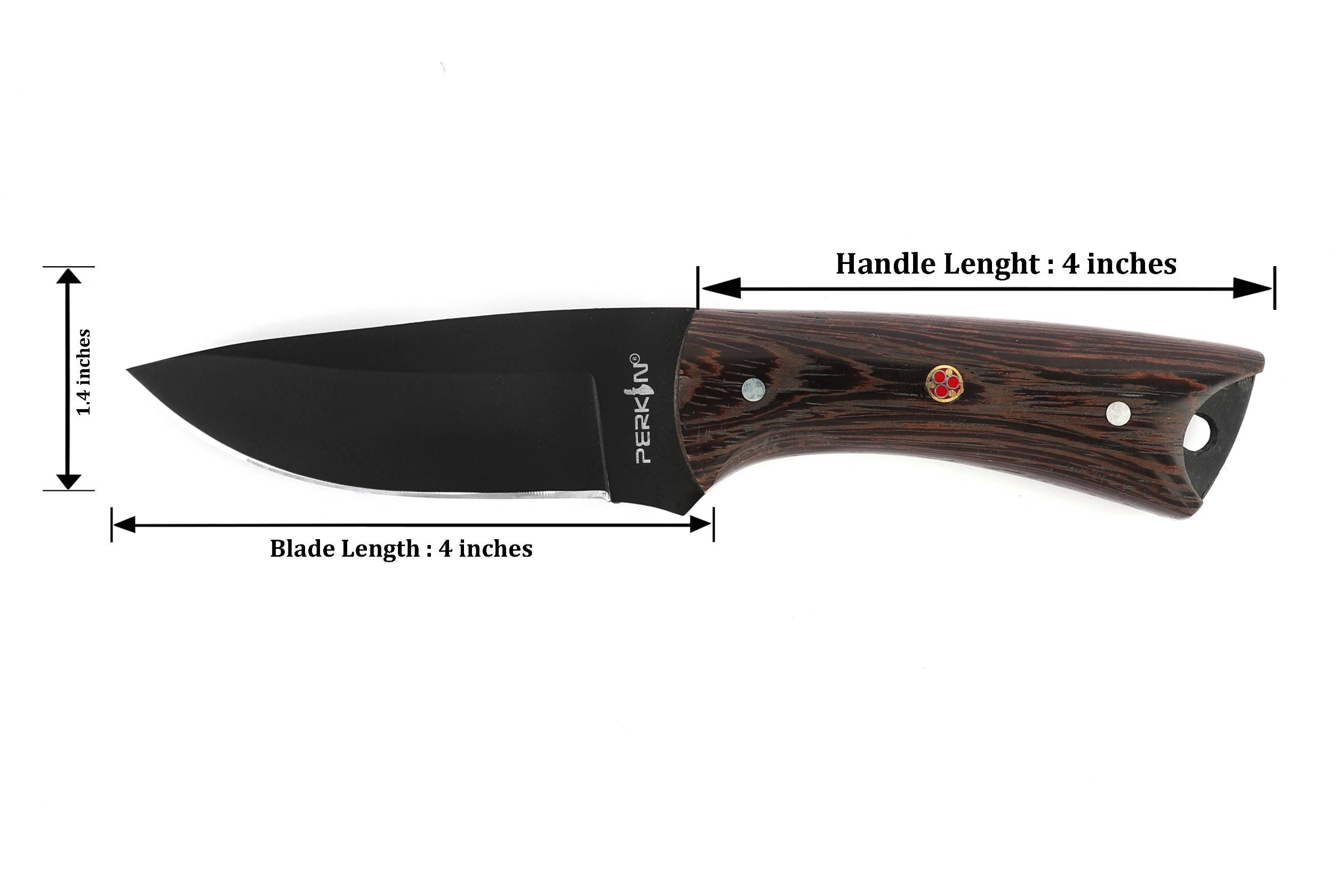 Perkin Hunting Knife With with Leather Sheath Full Tang Fixed Blade Hunting Knife - WENGI25