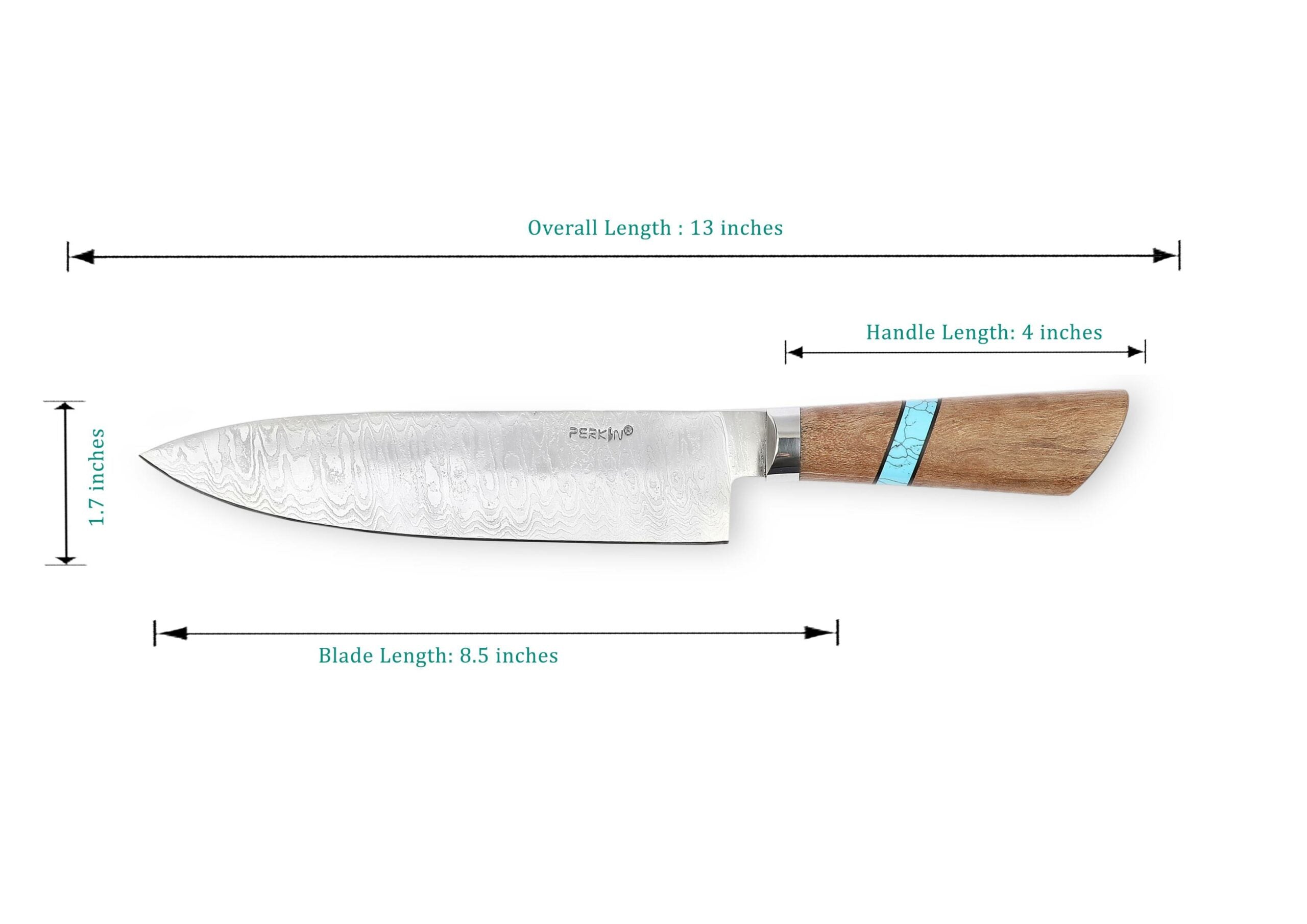 12.5 Inches Full Tang  Damascus Steel Chef Knife