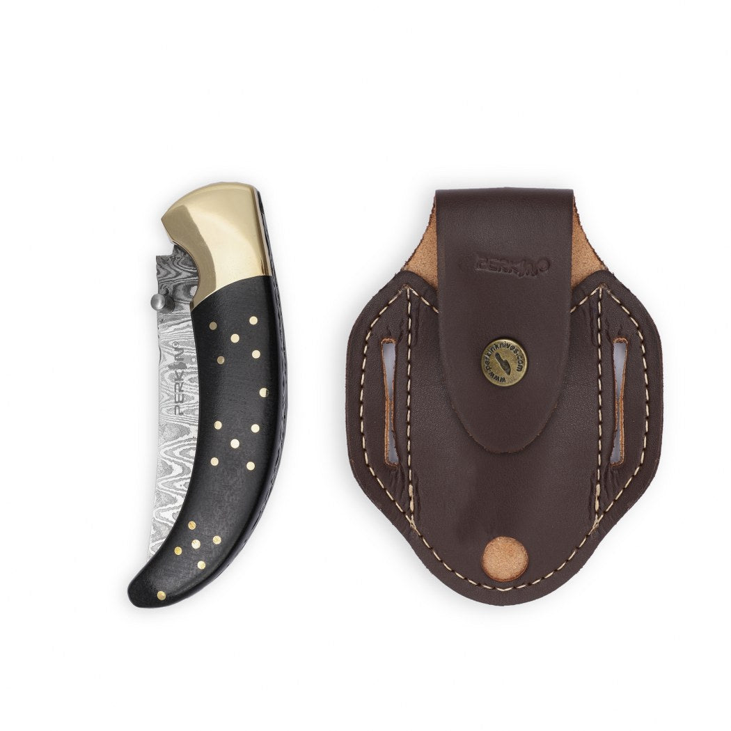 Perkin Damascus Pocket knife with Pocket clip Stainless Damascus Steel Folding Knife SDF203