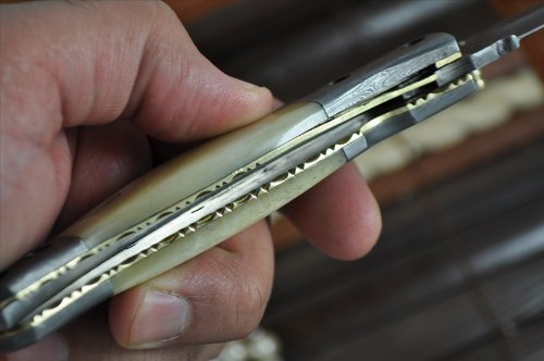 Handmade Damascus Folding Knife - Work of Art