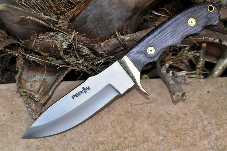 Handcrafted 440-C Steel Hunting Knife with Root Wood Handle