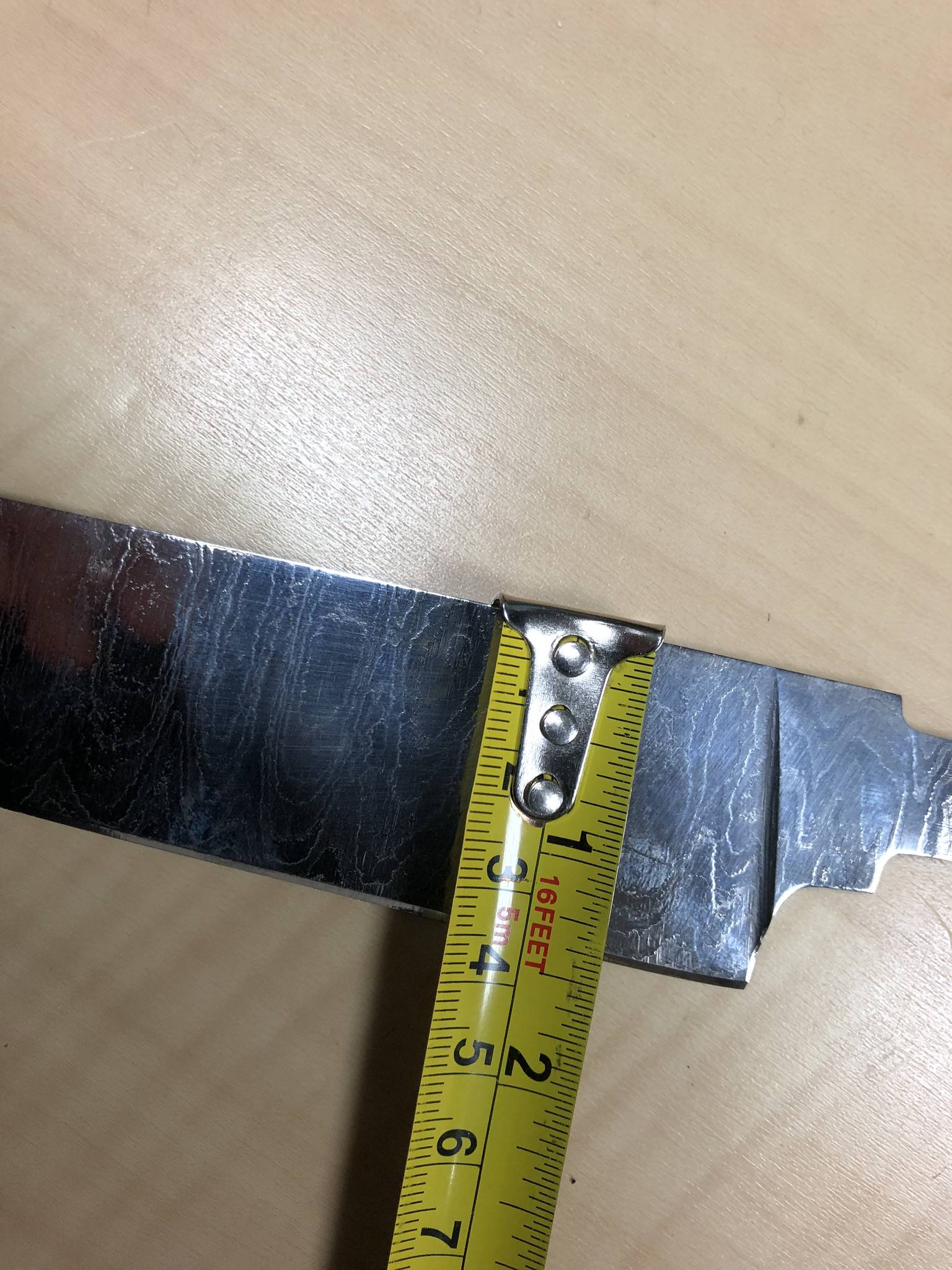 13 Inches Damascus Steel Chef Knife Blade Blank