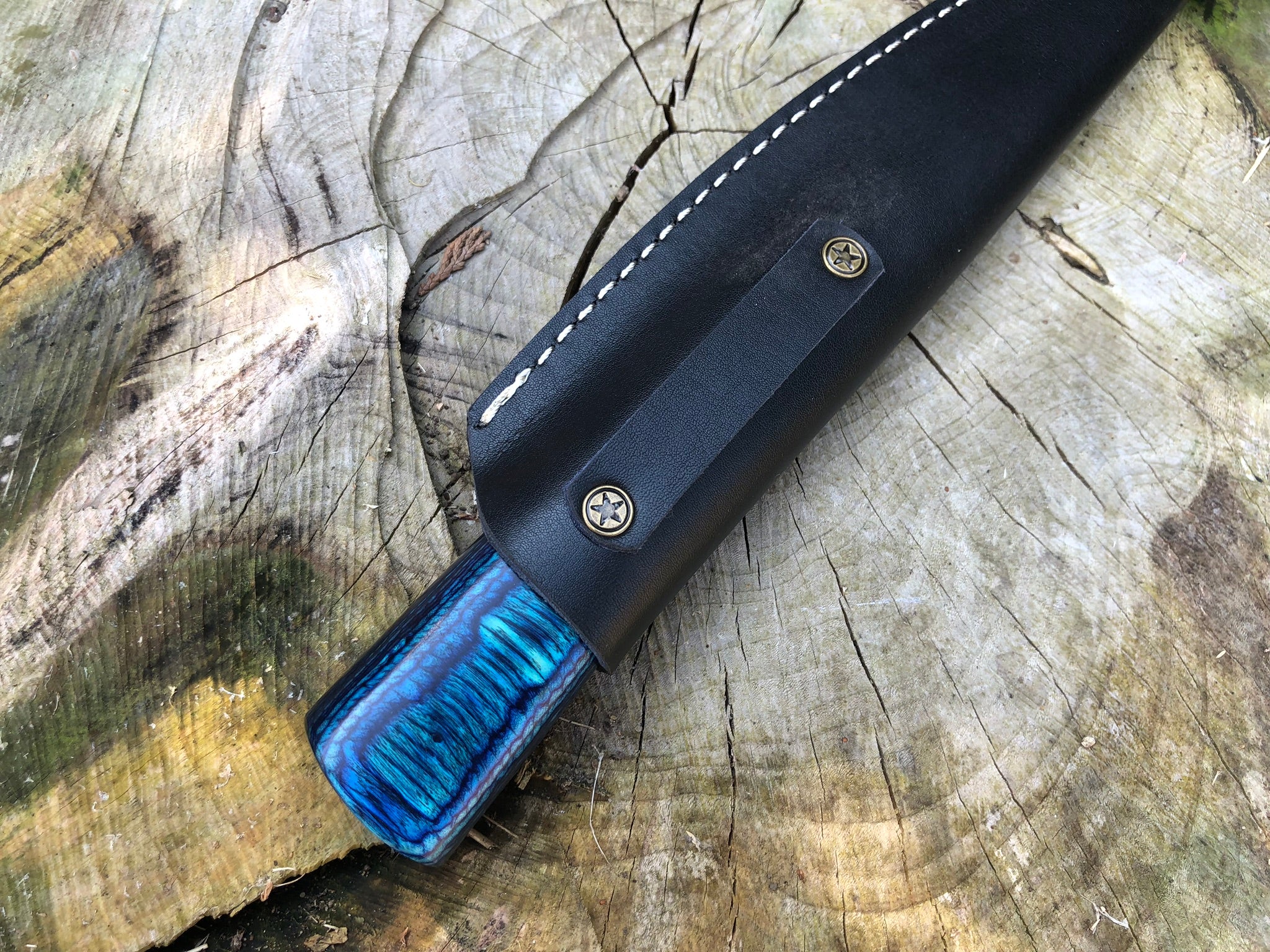 Perkin Handmade Knife Damascus Steel Hunting Knife with Sheath BN1000
