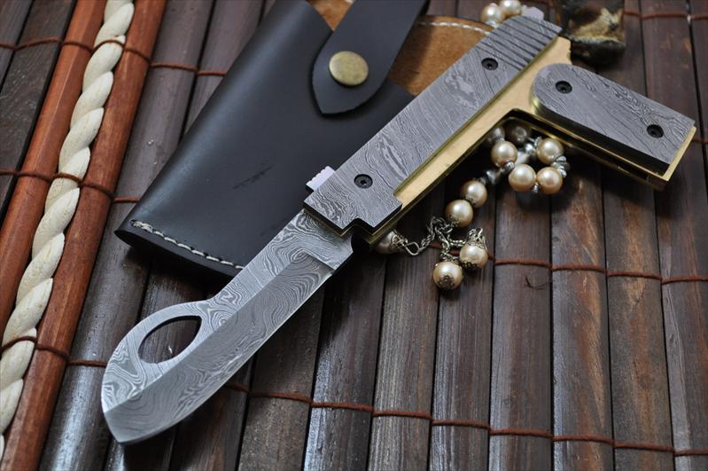 Custom Handmade All Damascus Pocket Knife Real Art by Mr. Koobi - Big Sale