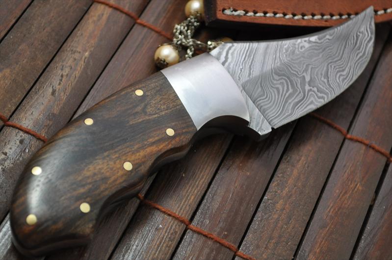 Handmade Bushcraft Hunting & Camping Knife with Burl Wood