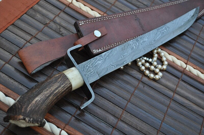 Handcrafted Mini Sword with Stag Antler Handle - 15 Inches