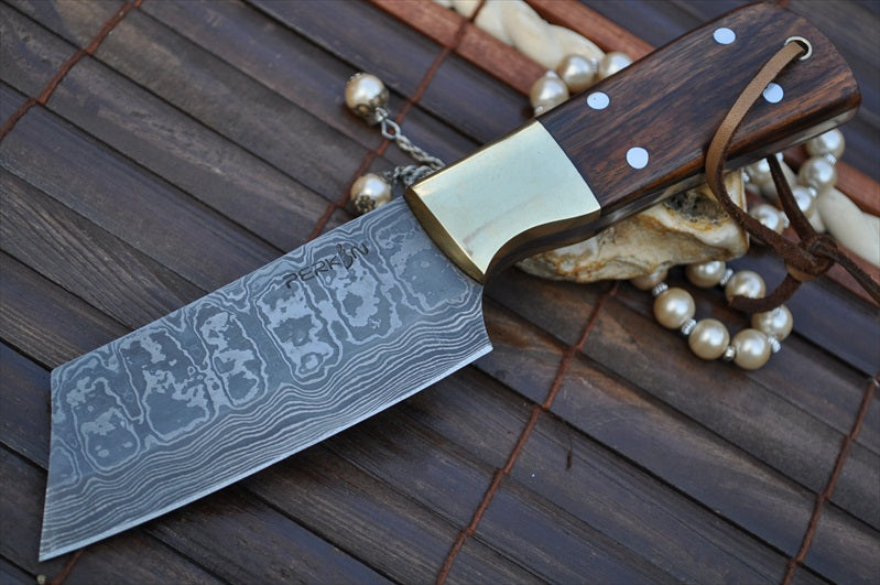 Custom Handmade Damascus Chef Knife with Walnut Handle