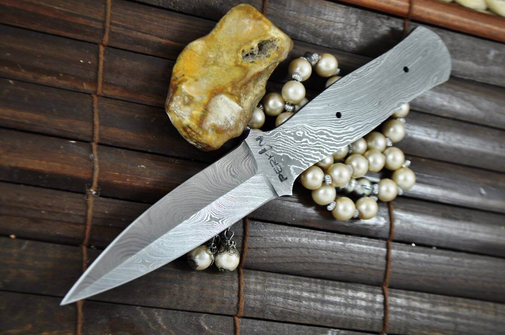 Handforged Damascus Steel Blank Blade