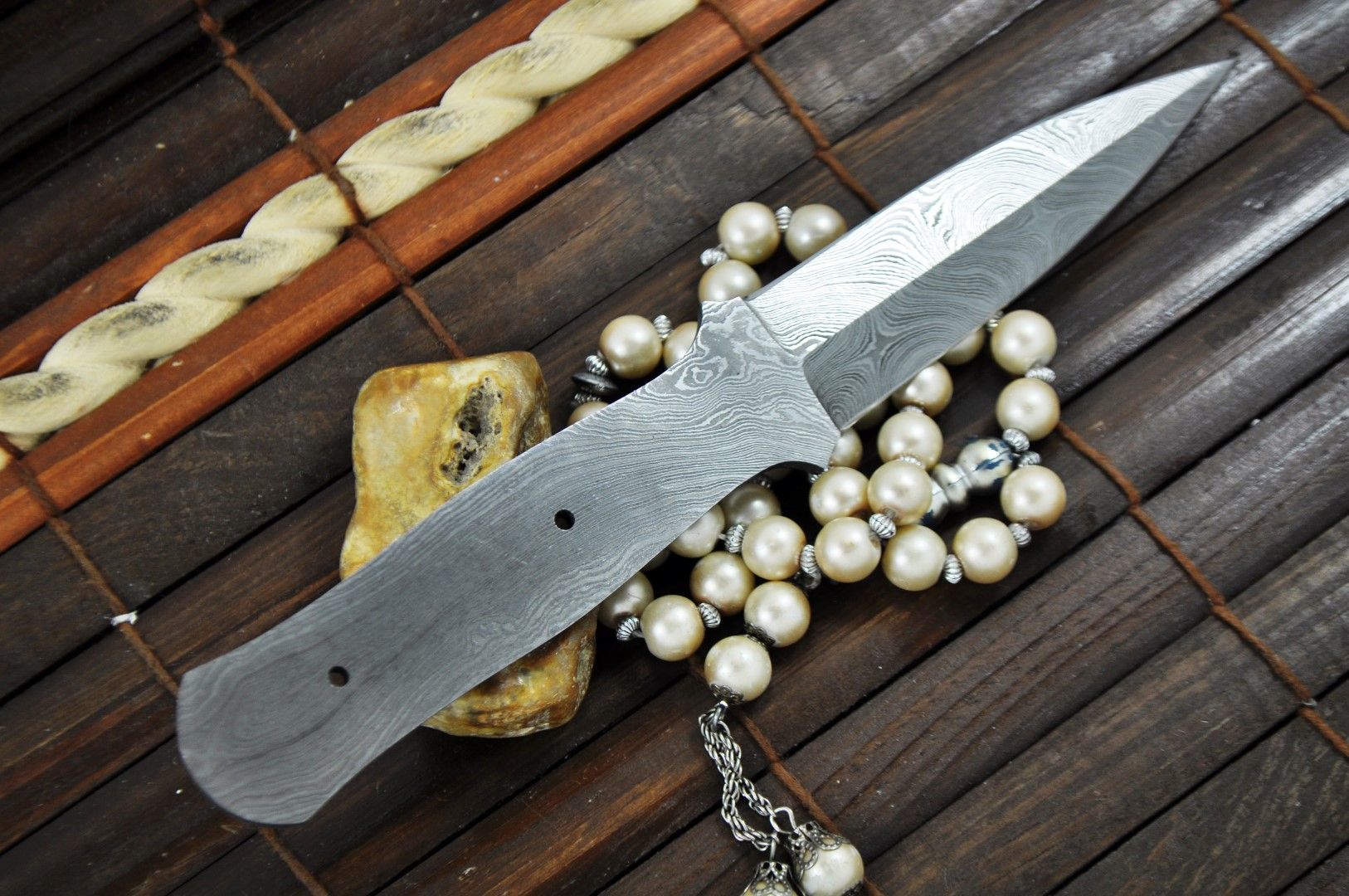 Handforged Damascus Steel Blank Blade